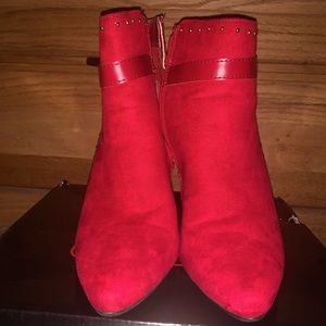Fire red Booties heels
